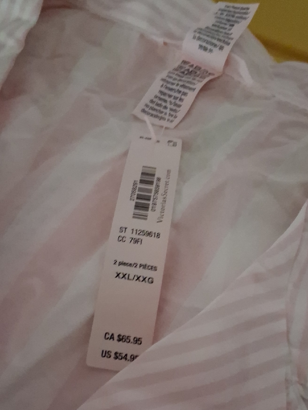 Victoria's Secret Pink Patterned Pajama Pants Sz L, Top And Overnight Pouch Bnwt - Picture 9 of 9